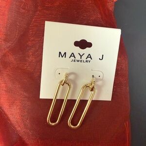 Maya Gold Elongated Link Earrings